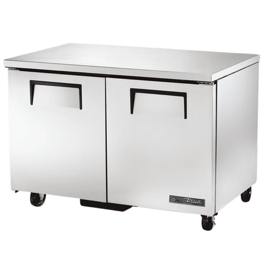 TRUE TUC-48F-HC Mesa Refrigerada Bajo Barra 2 Puertas Solidas Acero Inoxidable Gris -  - True - King Star