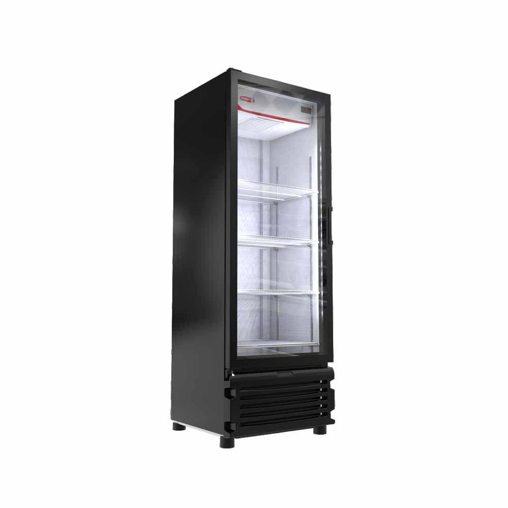 Torrey VR20 Refrigerador Exhibidor Vertical 1 Puerta Cristal 4 Parrillas Cuerpo Esmaltado Negro - Refrigeradores Verticales - Torrey - King Star
