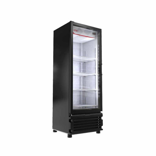 Torrey VR20 Refrigerador Exhibidor Vertical 1 Puerta Cristal 4 Parrillas Cuerpo Esmaltado Negro - Refrigeradores Verticales - Torrey - King Star