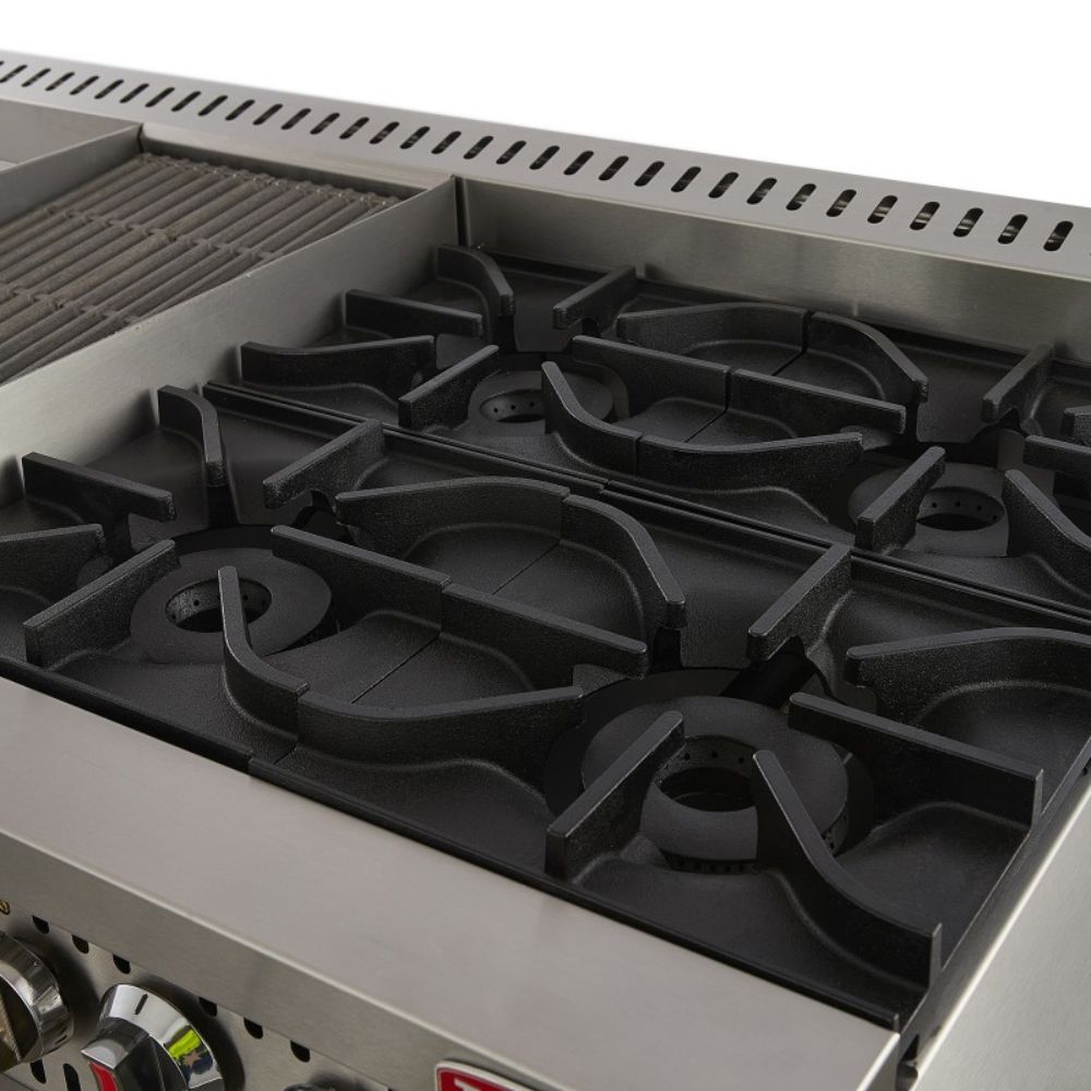 Torrey EST-MA6G CQESTMA6025 Estufa Maestra 4 Quemadores 1 Asador 1 Freidor 1 Gratinador 1 Horno 1 Plancha Acero Inoxidable -  - Torrey - King Star