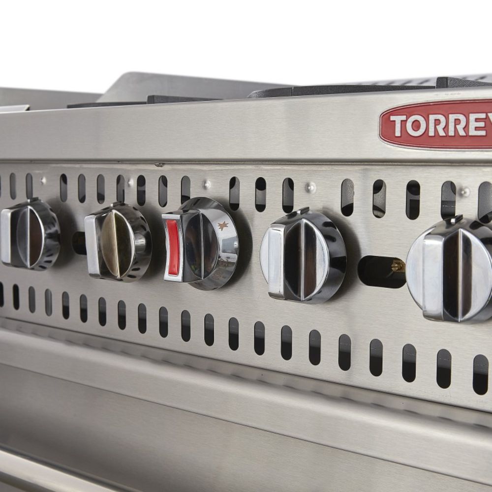 Torrey EST-MA6G CQESTMA6025 Estufa Maestra 4 Quemadores 1 Asador 1 Freidor 1 Gratinador 1 Horno 1 Plancha Acero Inoxidable -  - Torrey - King Star