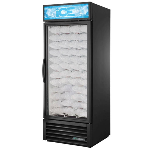True GDIM-26NT-HC~TSL01 Congelador Exhibidor Hielo Vertical 1 Puerta Cristal -  - True - King Star