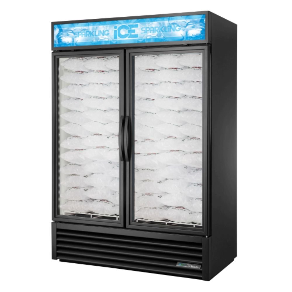 True GDIM-49NT-HC~TSL01 Congelador Exhibidor Hielo Vertical 2 Puertas Cristal -  - True - King Star
