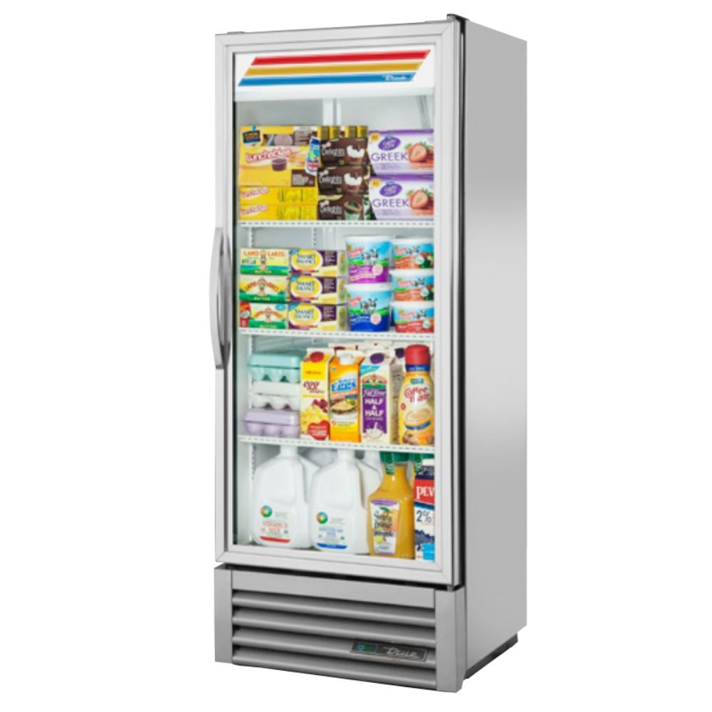 True GDM-12-HC~TSL01 Refrigerador Exhibidor Vertical 1 Puerta Cristal 3 Parrillas -  - True - King Star