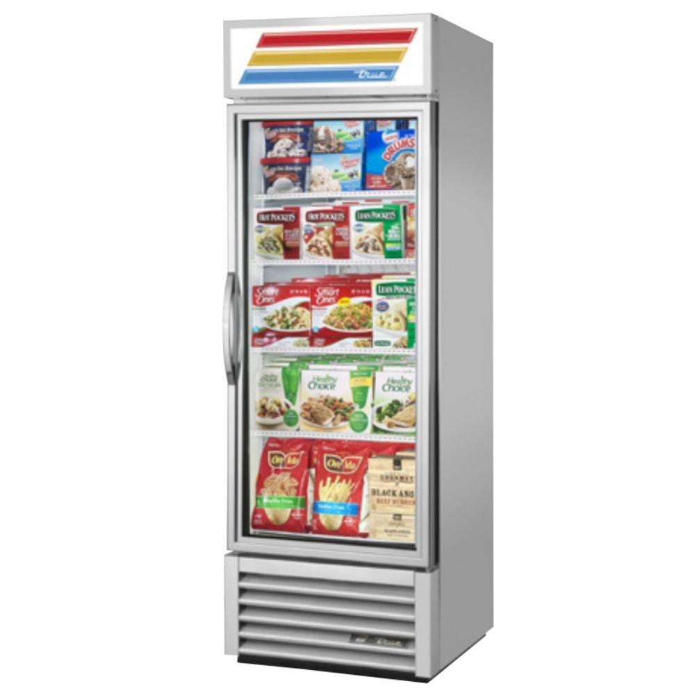 True GDM-19T-F~TSL01 Congelador Exhibidor Vertical 1 Puerta Cristal 4 Parrillas -  - True - King Star