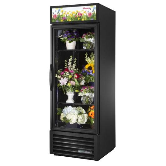 True GDM-23FC-HC~TSL01 Refrigerador Exhibidor Vertical Floral 1 Puerta Cristal 2 Parrillas -  - True - King Star