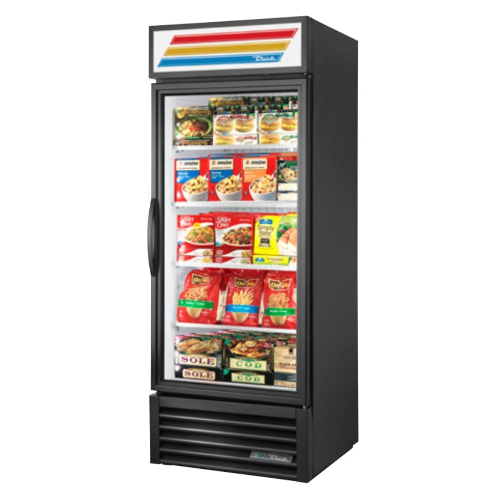 True GDM-26F-HC~TSL01 Congelador Exhibidor Vertical 1 Puerta Cristal 4 Parrillas -  - True - King Star