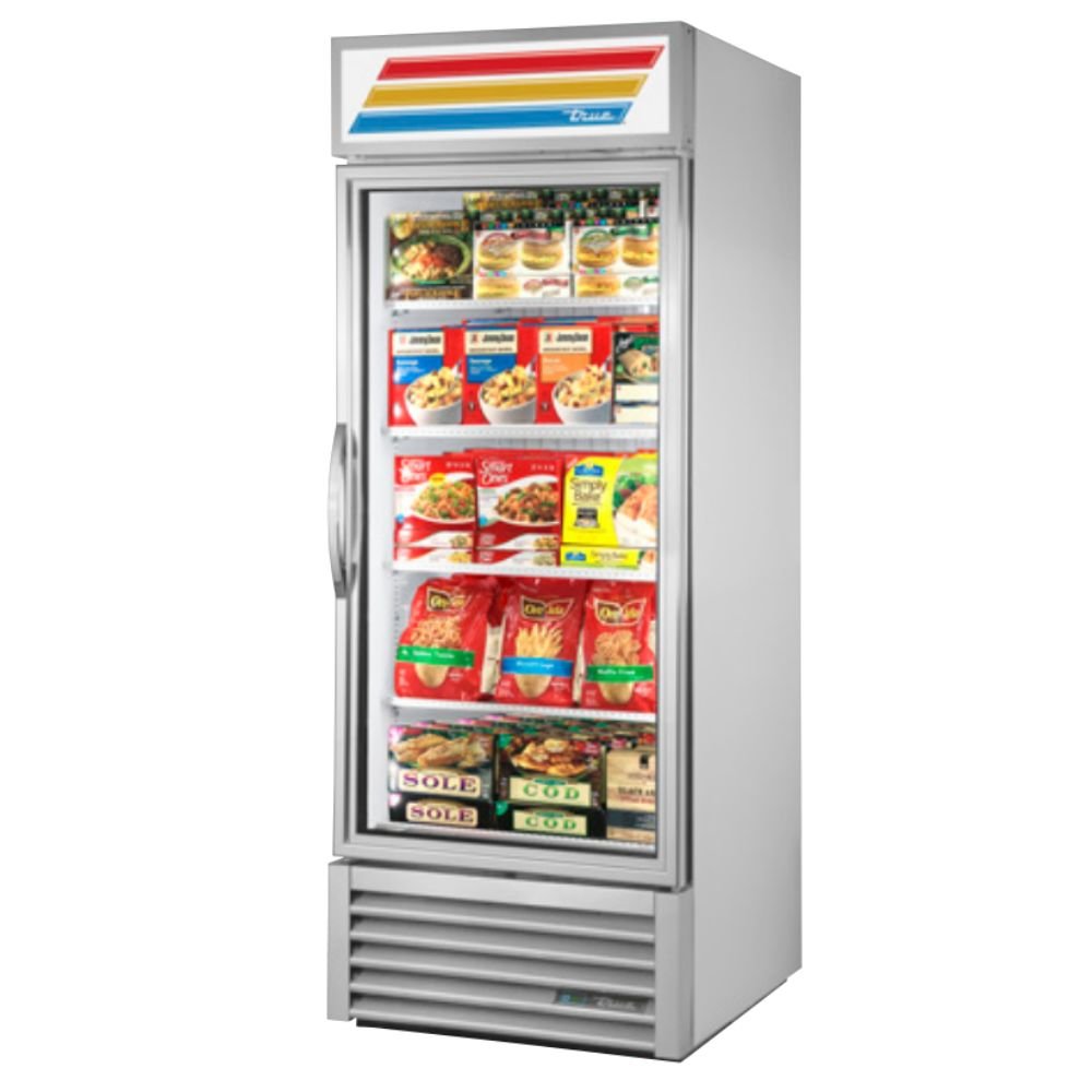 True GDM-26F-HC~TSL01 Congelador Exhibidor Vertical 1 Puerta Cristal 4 Parrillas -  - True - King Star