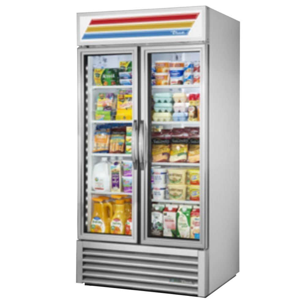 True GDM-35-HC~TSL01 Refrigerador Exhibidor Vertical 2 Puertas Cristal 8 Parrillas -  - True - King Star