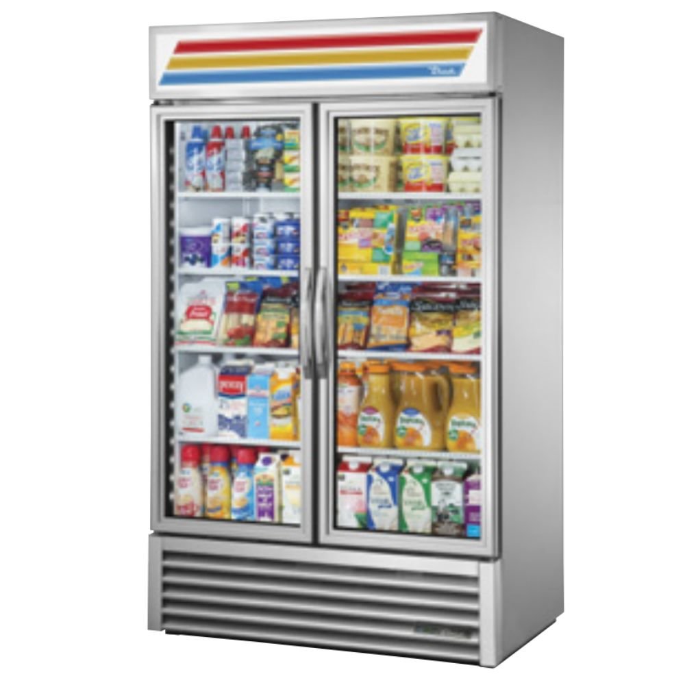 True GDM-43-HC~TSL01 Refrigerador Exhibidor Vertical 2 Puertas Crsital 8 Parrillas -  - True - King Star