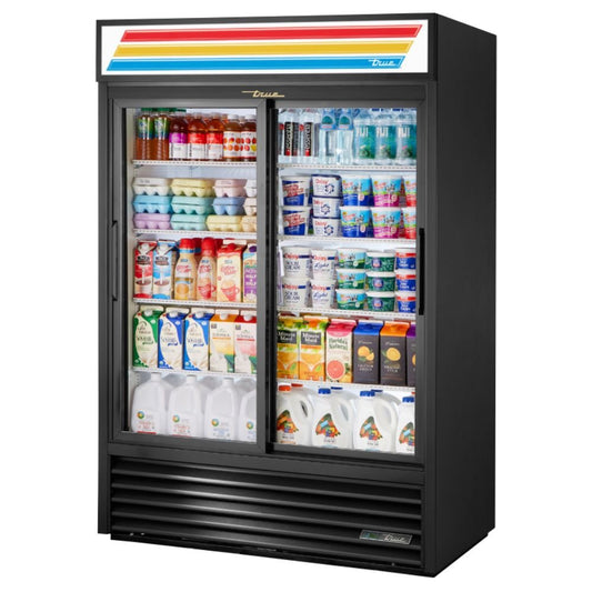 True GDM-47-HC-LD Refrigerador Exhibidor Vertical 2 Puertas Cristal 8 Parrillas -  - True - King Star