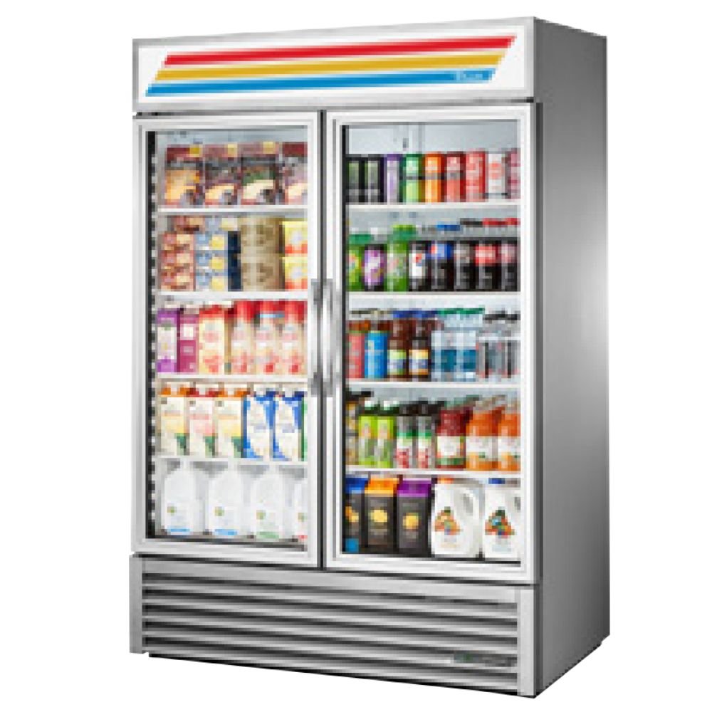 True GDM-49-HC~TSL01 Refrigerador Exhibidor Vertical 2 Puertas Cristal 8 Parrillas -  - True - King Star