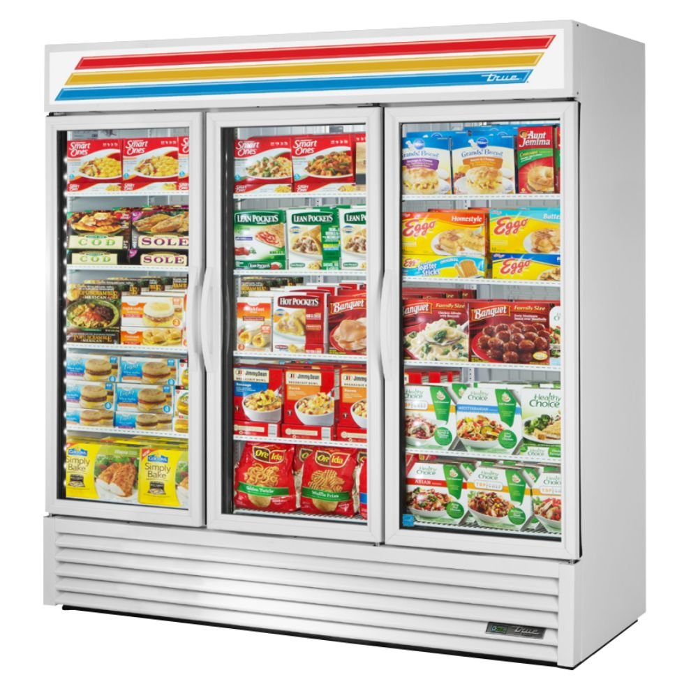 True GDM-72F-HC~TSL01 Congelador Exhibidor Vertical 3 Puertas Cristal 12 Parrillas -  - True - King Star
