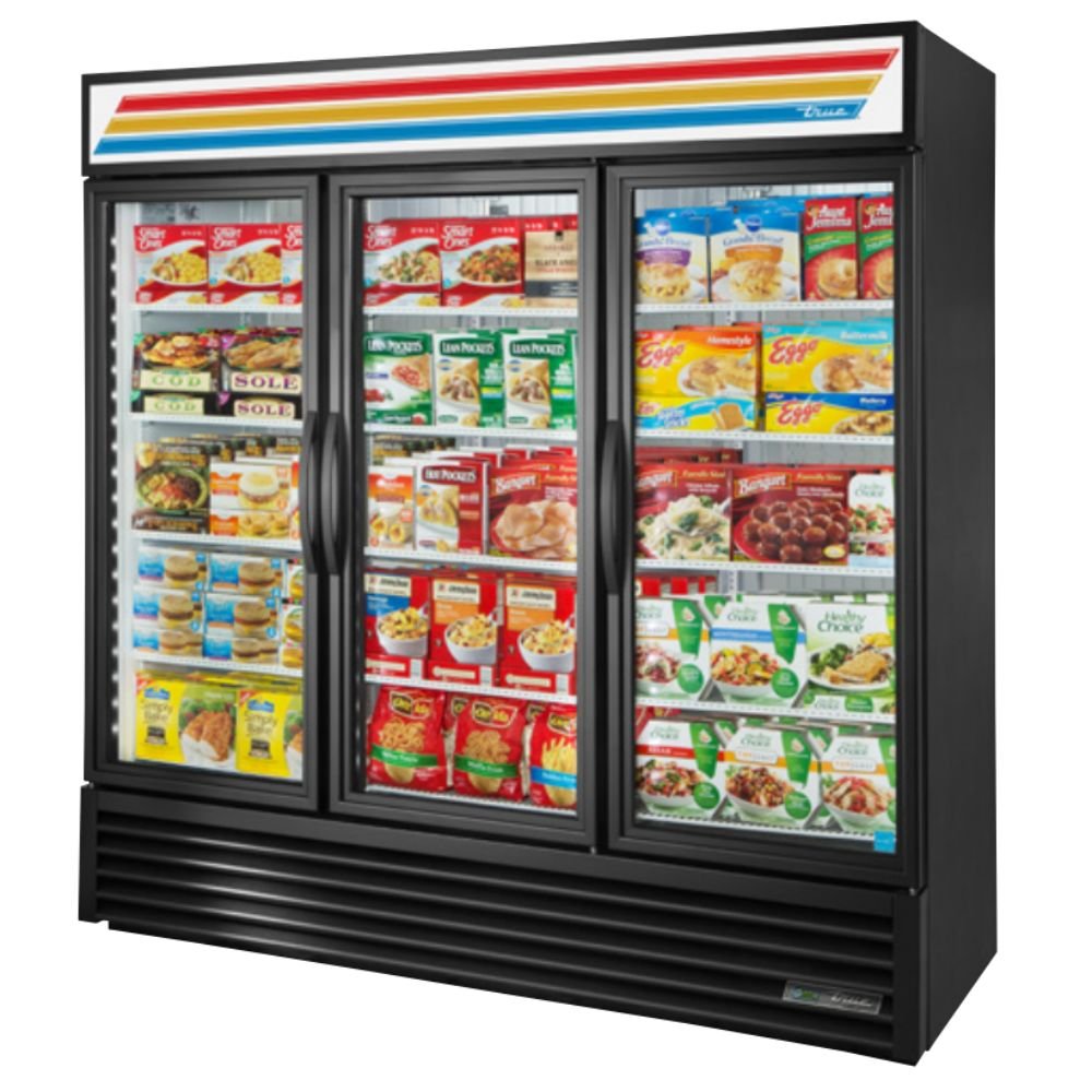 True GDM-72F-HC~TSL01 Congelador Exhibidor Vertical 3 Puertas Cristal 12 Parrillas -  - True - King Star