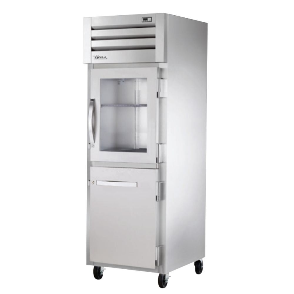 True STA1R-1HG/1HS-HC Refrigerador Vertical 2 Medias Puertas Cristal Solida 3 Parrillas -  - True - King Star