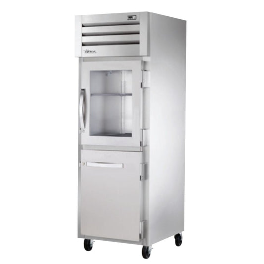 True STA1R-1HG/1HS-HC Refrigerador Vertical 2 Medias Puertas Cristal Solida 3 Parrillas -  - True - King Star