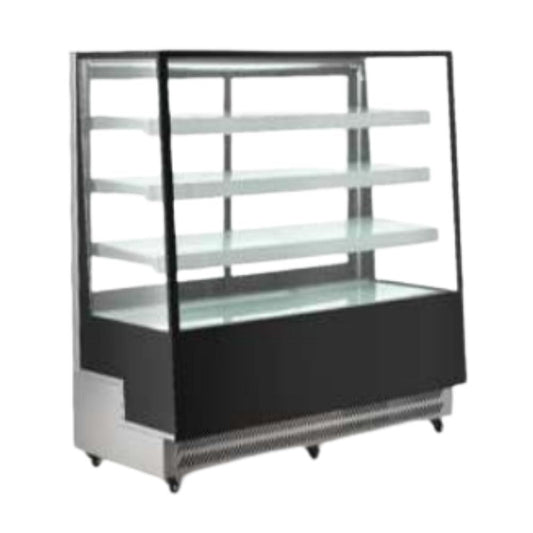 VITRINA MIGSA ARC-500L | Vitrina Refrigerada de Piso | Cristal Recto | Negocio Super Mercado Pastelería Pasteleria Reposteria Negocio Alimentos Pasteles Panes Exhibición Industrial Carnicería Cremería  